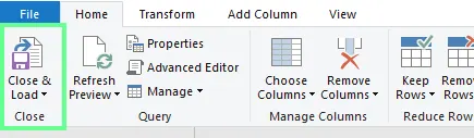 Close and Load option in excel 12