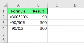 Dividing a number by the percentages in Excel 9