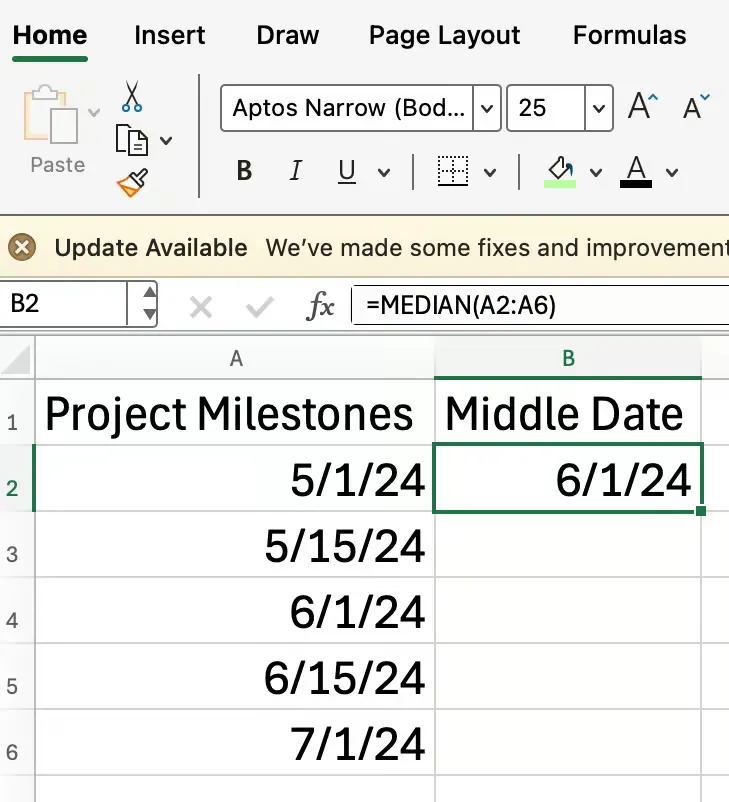 Excel MEDIAN works with dates 3