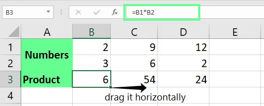 Excel에서 여러 행 곱하기. 7