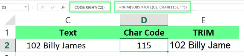 remove the hidden spaces using CODE, TRIM and SUBSTITUTE functions in Excel. 14