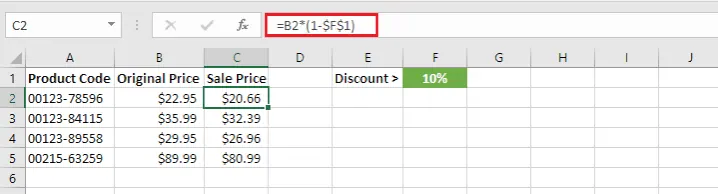 Subtracting percentages in Excel