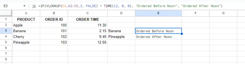 Calculating the delivery time by combining IF and VLOOKUP formula. 8