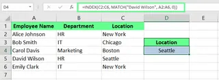 Combinando as funções INDEX e CORRESP no excel. 1