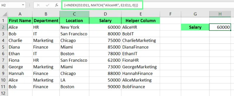 executar INDEX CORRESP usando coluna auxiliar no excel. 4
