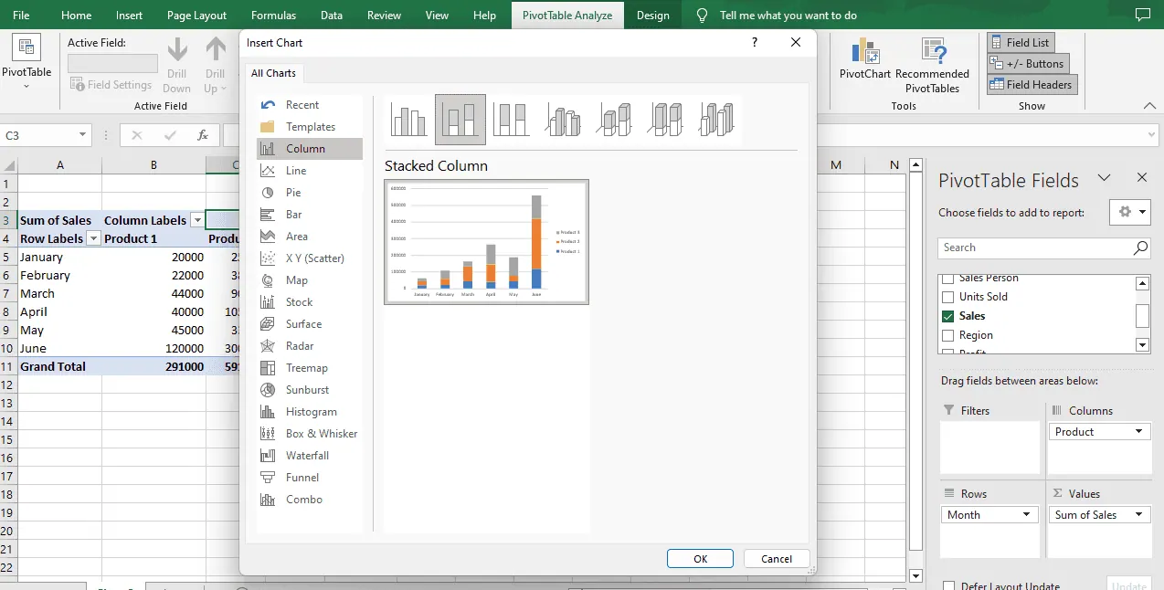 Formatted chart result in Excel Formatted chart result in Excel