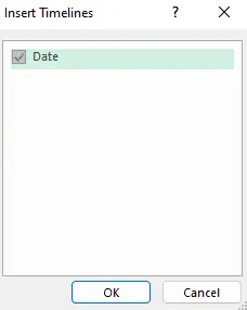 Choose the Date field for the timeline Choose the Date field for the timeline