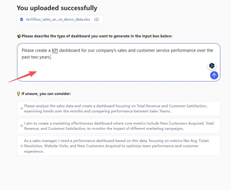 Excelmatic에 사용 사례와 목표 설명하기