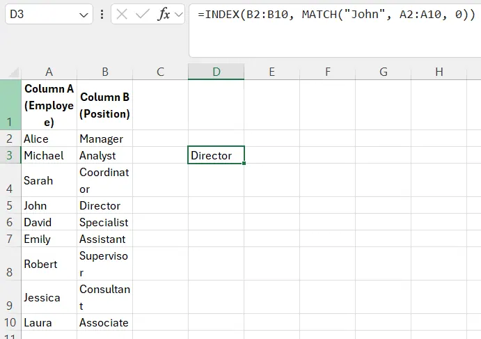 index match result 11