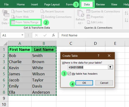 Excelでセルを結合するためにPower Query Editorを開く。 5
