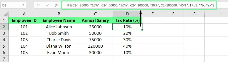 Using IFs formula as an alternative of nested IF in Excel. 8