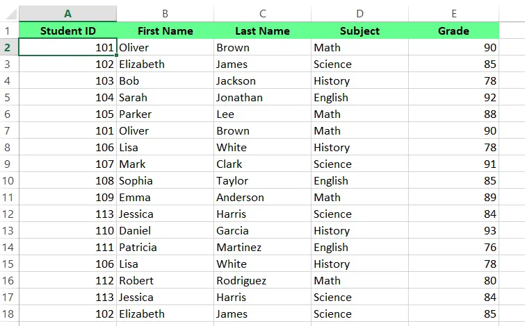 데이터 범위 선택 4