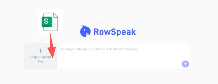 RowSpeak-Bildschirm für den Upload und das Setup von Arbeitsblättern