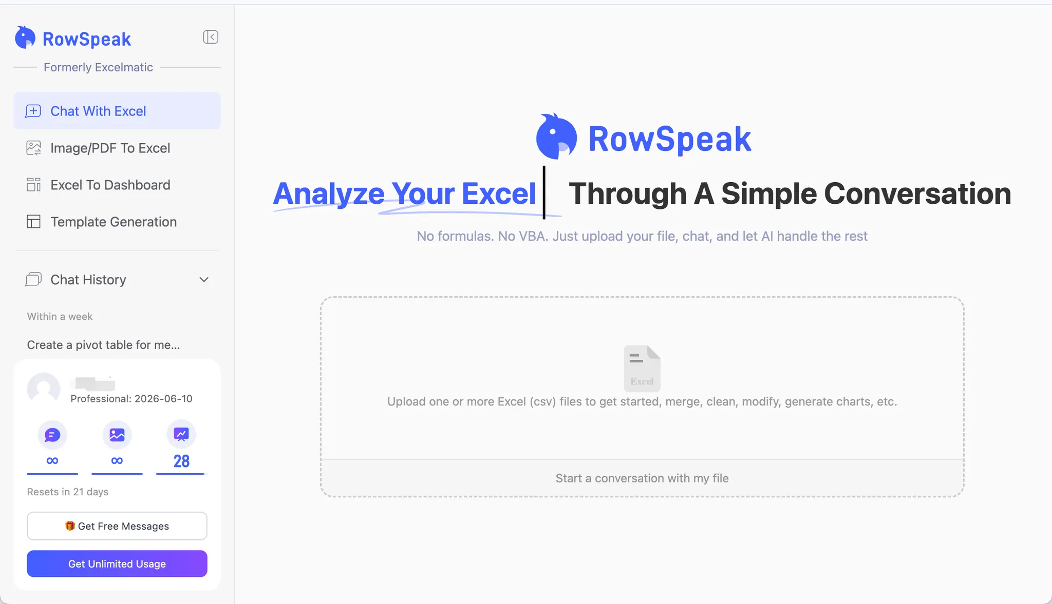 Téléchargement de fichiers Excel pour un flux de travail RowSpeak Téléchargement de fichiers Excel pour un flux de travail RowSpeak