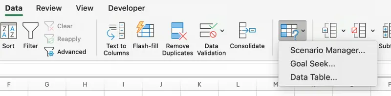 Gerenciador de Cenários Excel 2