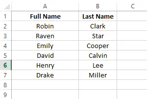 Split comma-separated names using Text to Column feature in Excel 8