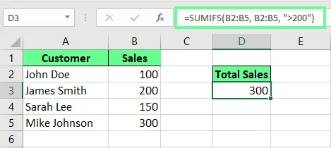 Sumando los valores con SUMIFS en Excel. 1