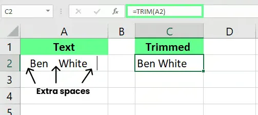 Using TRIM function in Excel. 1