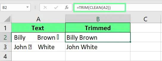 Remove non-printable characters using TRIM and CLEAN functions in Excel. 6