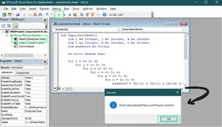 Desproteger la hoja usando una macro VBA en Excel. 2