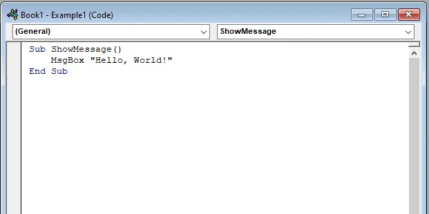 Writing a VBA macro in a code pane in Excel 7
