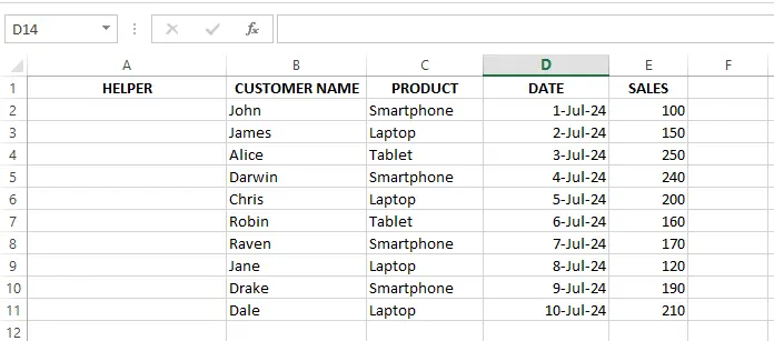 Create a HELPER column. 4