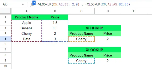VLOOKUP 需要單一數據範圍和列索引，而 XLOOKUP 允許為查詢值和返回值使用獨立的陣列。 3