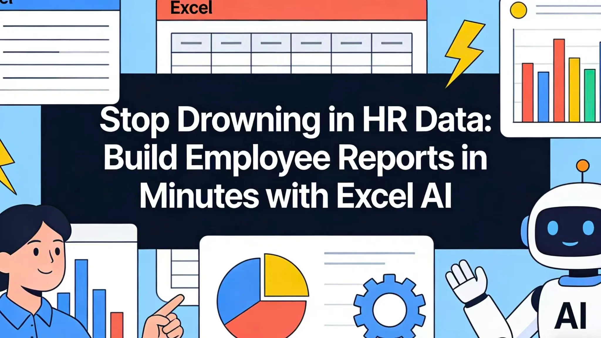 Pare de se Afogar em Dados de RH: Crie Relatórios de Funcionários em Minutos com IA do Excel