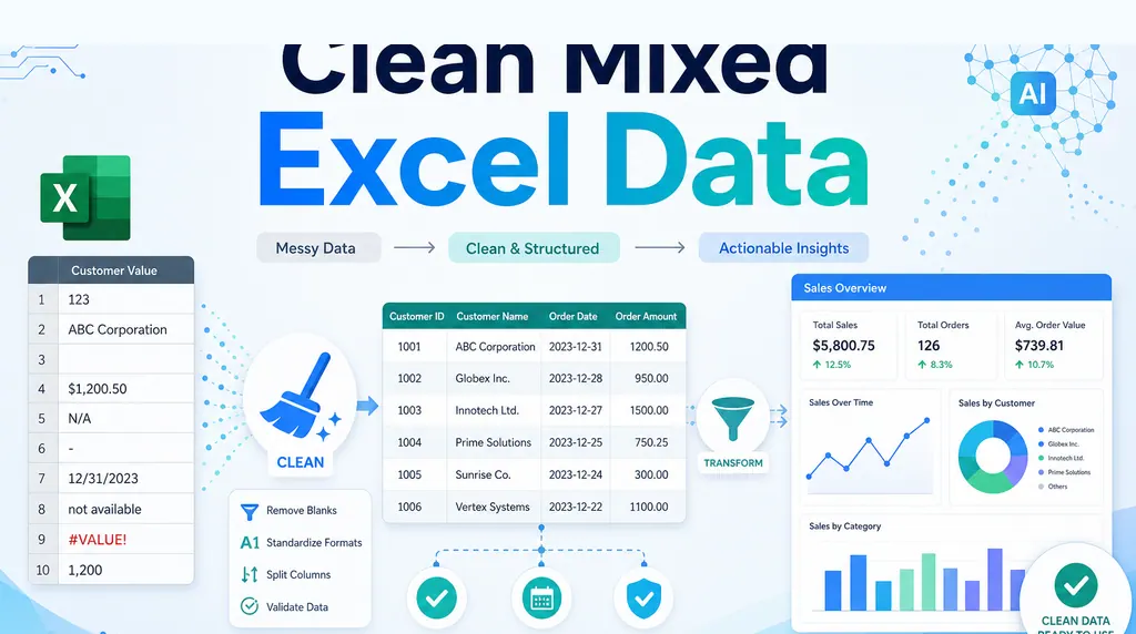 How to Clean Mixed Data in an Excel Column Before Summing How to Clean Mixed Data in an Excel Column Before Summing