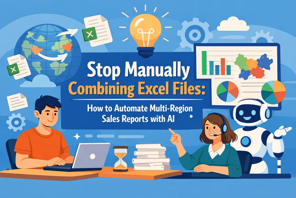 Excelファイルを手動で結合するのはもうやめよう：AIで複数地域の売上レポートを自動化する方法