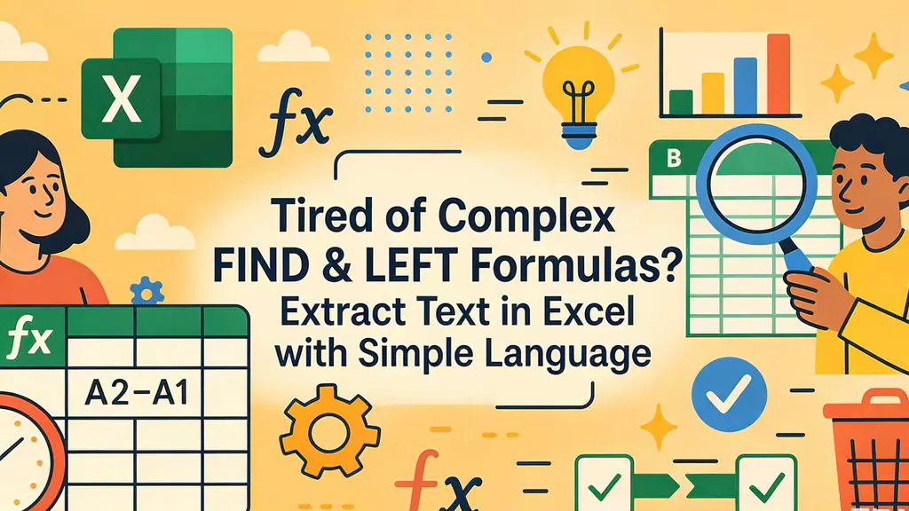 複雑なFINDやLEFT関数にうんざり？シンプルな言語でExcelのテキストを抽出