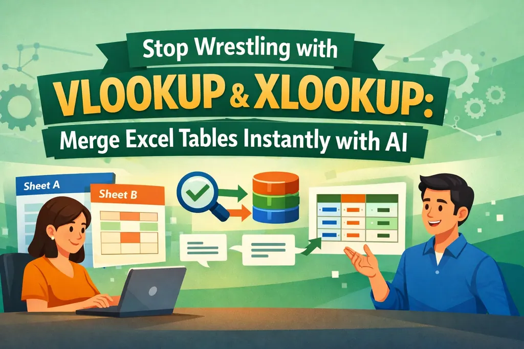 Schluss mit dem Kampf mit VLOOKUP & XLOOKUP: Excel-Tabellen sofort mit KI zusammenführen