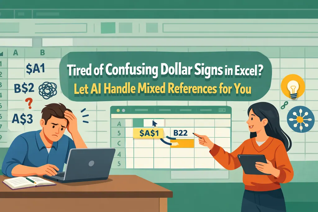 Tired of Confusing Dollar Signs in Excel? Let AI Handle Mixed References for You