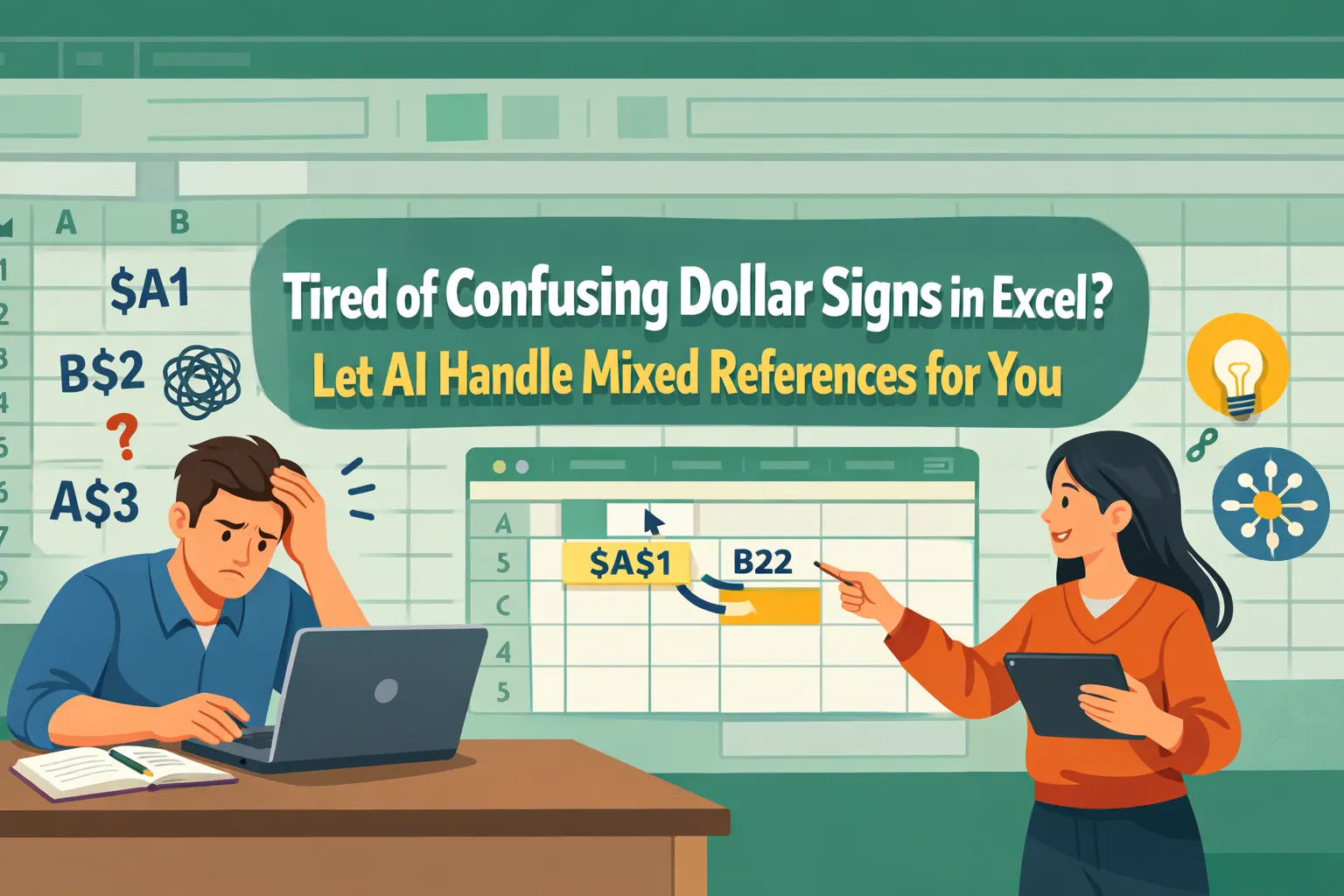 Tired of Confusing Dollar Signs in Excel? Let AI Handle Mixed References for You
