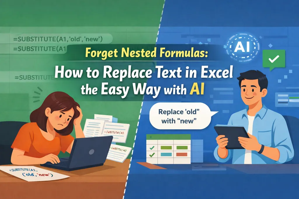 Olvídate de las Fórmulas Anidadas: Cómo Reemplazar Texto en Excel de Forma Sencilla con IA