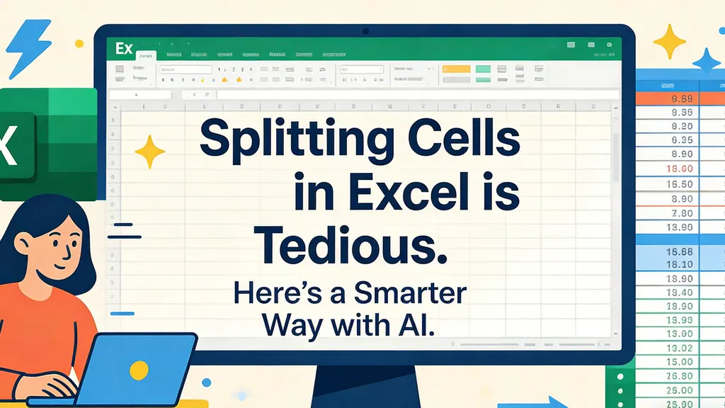 Excelでのセル分割は面倒です。AIを使ったスマートな方法をご紹介します。
