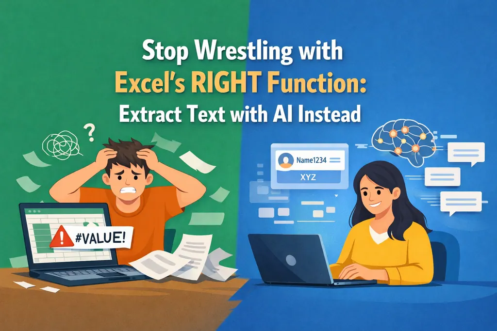 ExcelのRIGHT関数に悩むのは終わり：代わりにAIでテキスト抽出