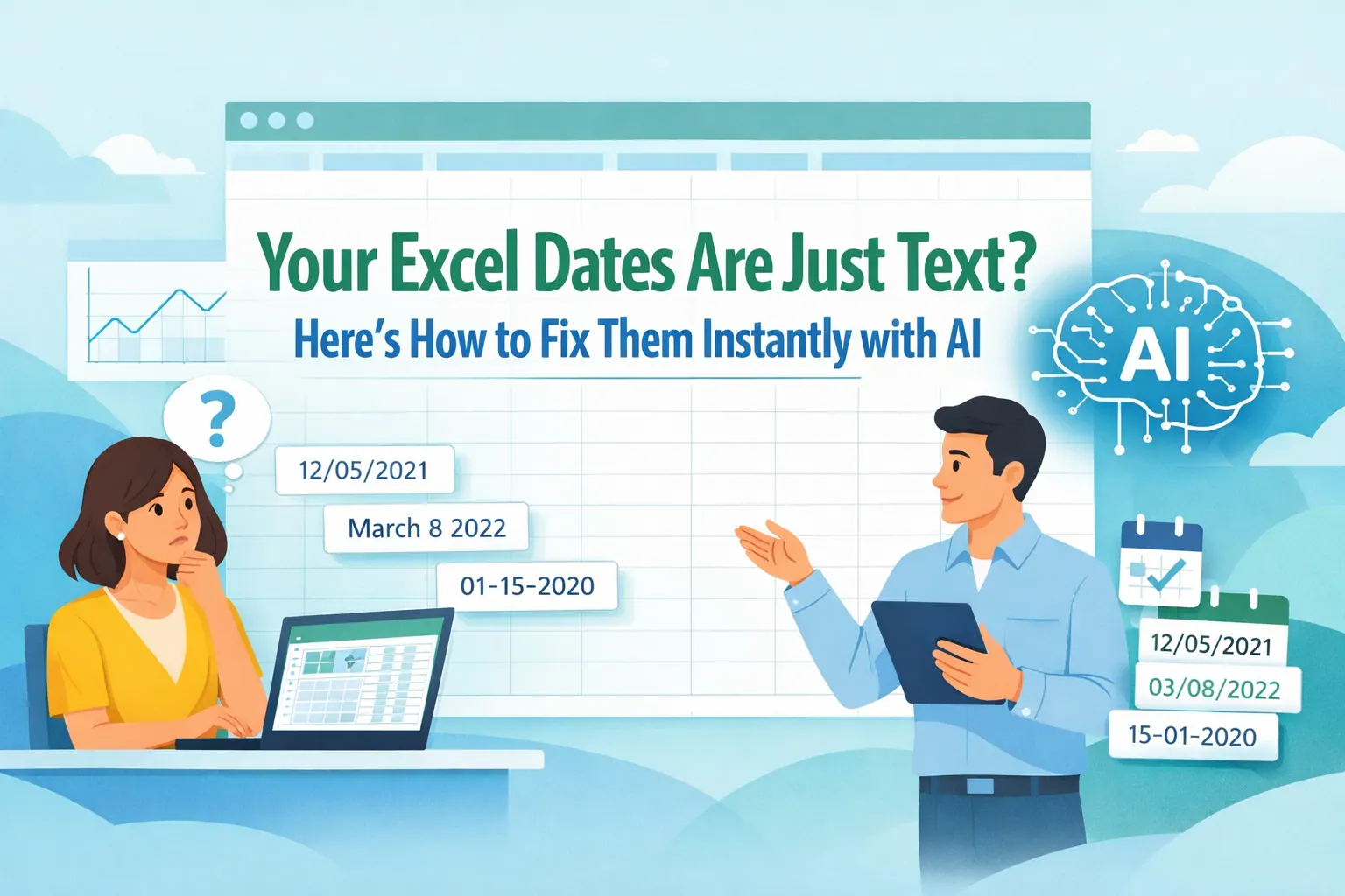 Your Excel Dates Are Just Text? Here's How to Fix Them Instantly with AI