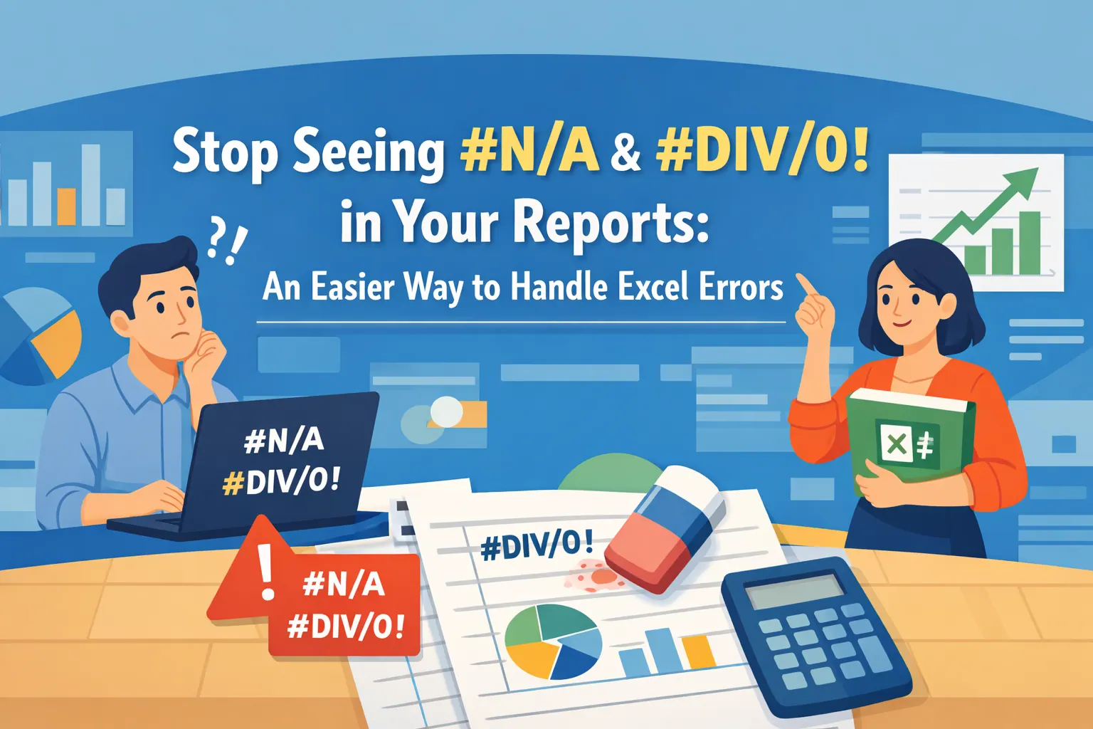Pare de ver #N/A & #DIV/0! em seus relatórios: uma maneira mais fácil de tratar erros do Excel