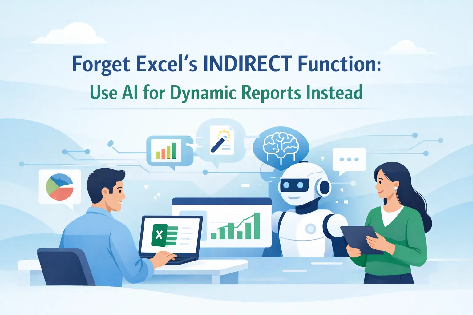 Olvídate de la función INDIRECT de Excel: Usa IA para informes dinámicos