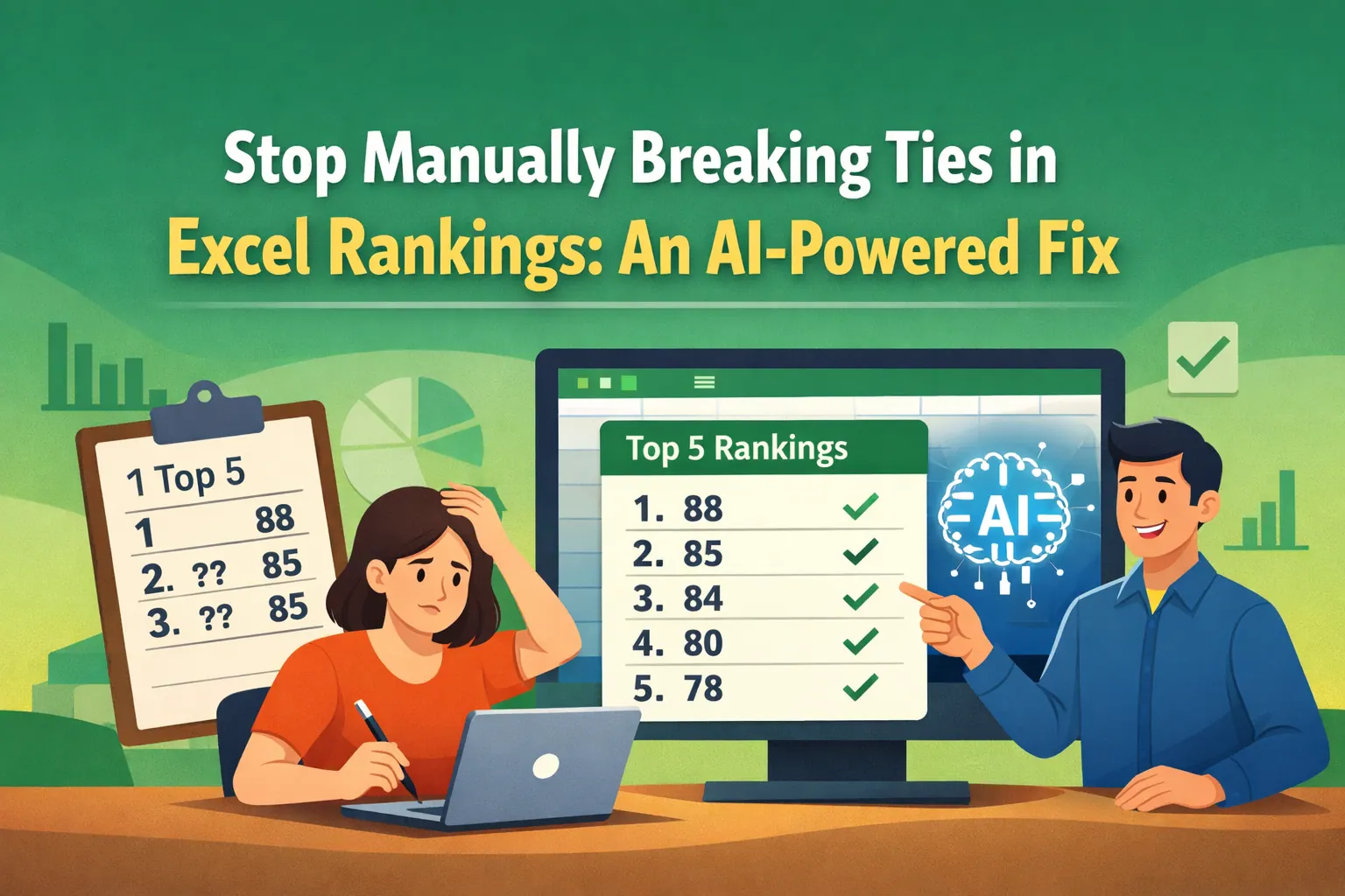 Stop Manually Breaking Ties in Excel Rankings: An AI-Powered Fix