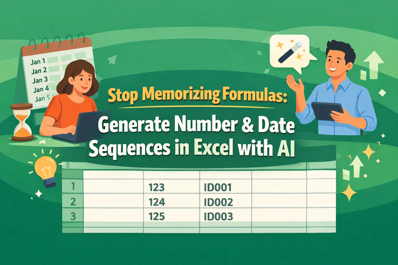 Stop Memorizing Formulas: Generate Number & Date Sequences in Excel with AI