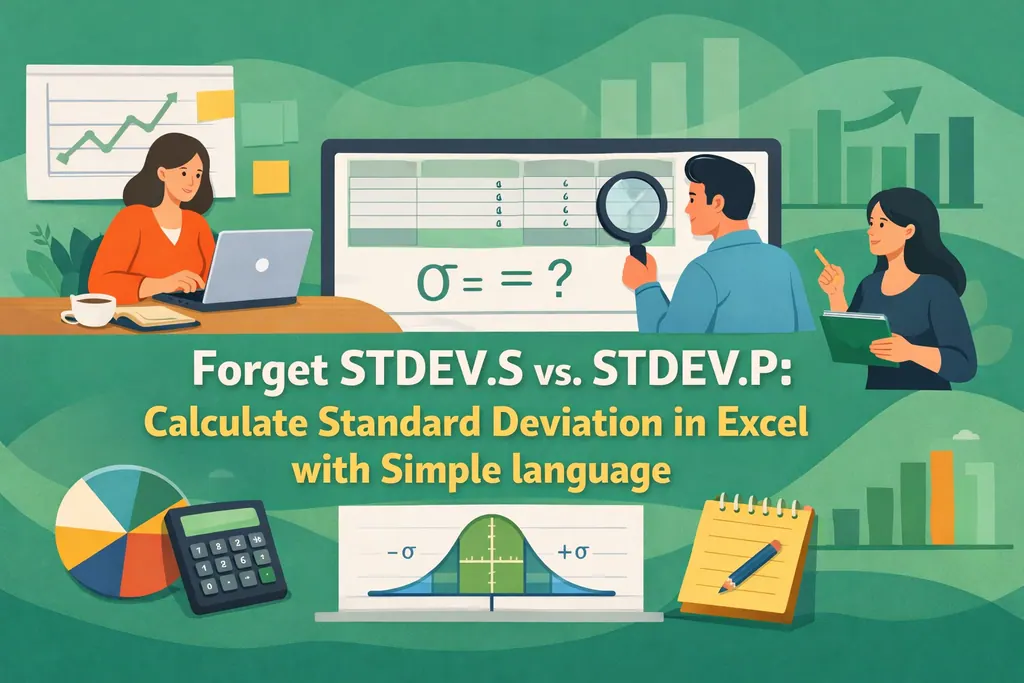 忘記 STDEV.S 與 STDEV.P：用簡單語言在 Excel 計算標準差
