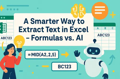 엑셀에서 텍스트 추출하는 더 스마트한 방법 - 수식 vs AI