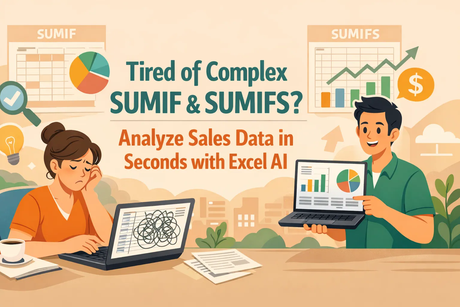Tired of Complex SUMIF & SUMIFS? Analyze Sales Data in Seconds with Excel AI