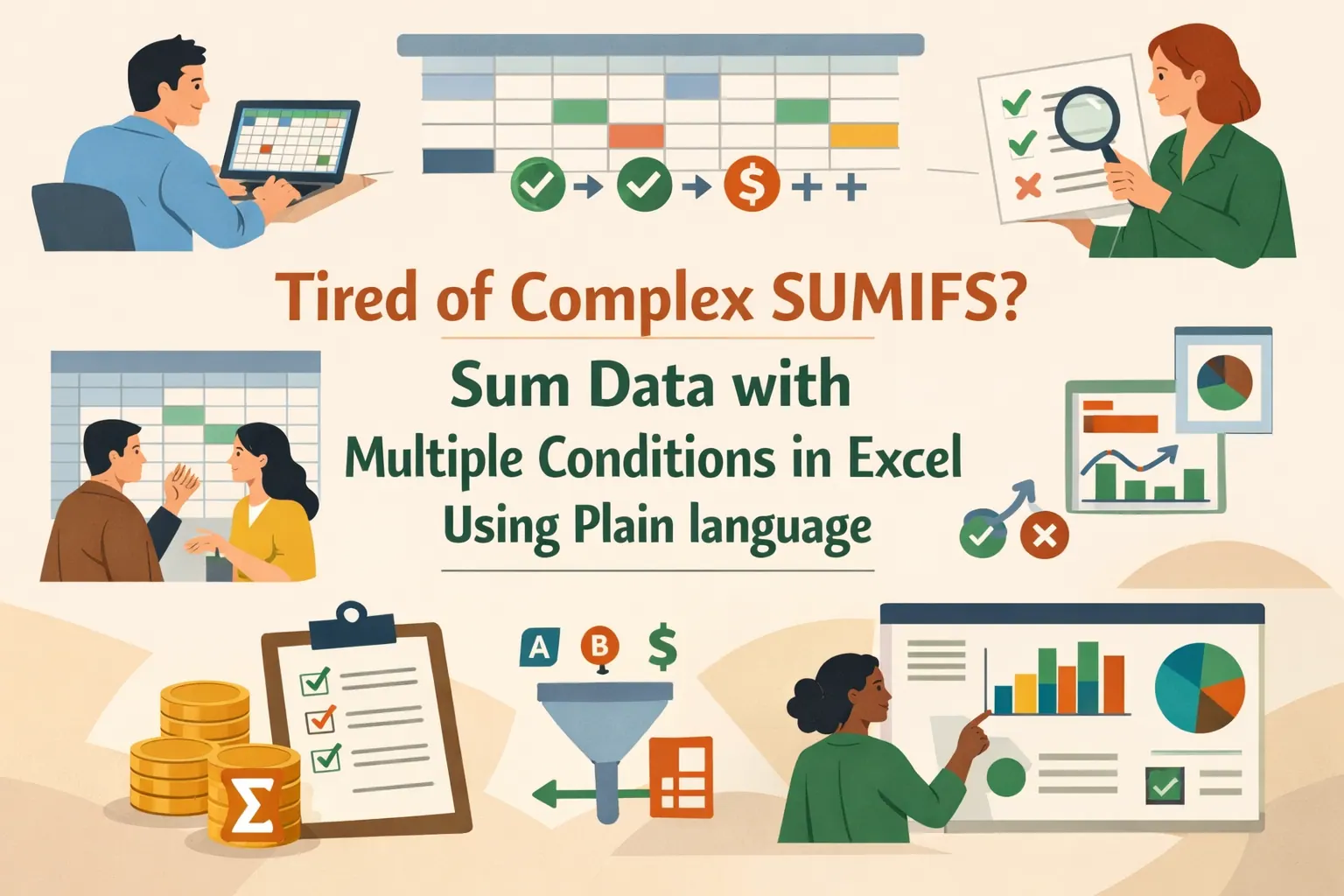 厭倦複雜的 SUMIFS？在 Excel 用自然語言輕鬆完成多條件加總