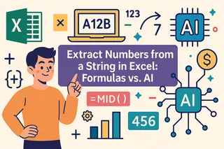 Extraer números de una cadena en Excel: Fórmulas vs. IA