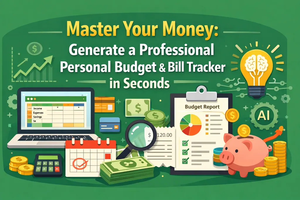 Master Your Money: Generate a Professional Personal Budget & Bill Tracker in Seconds