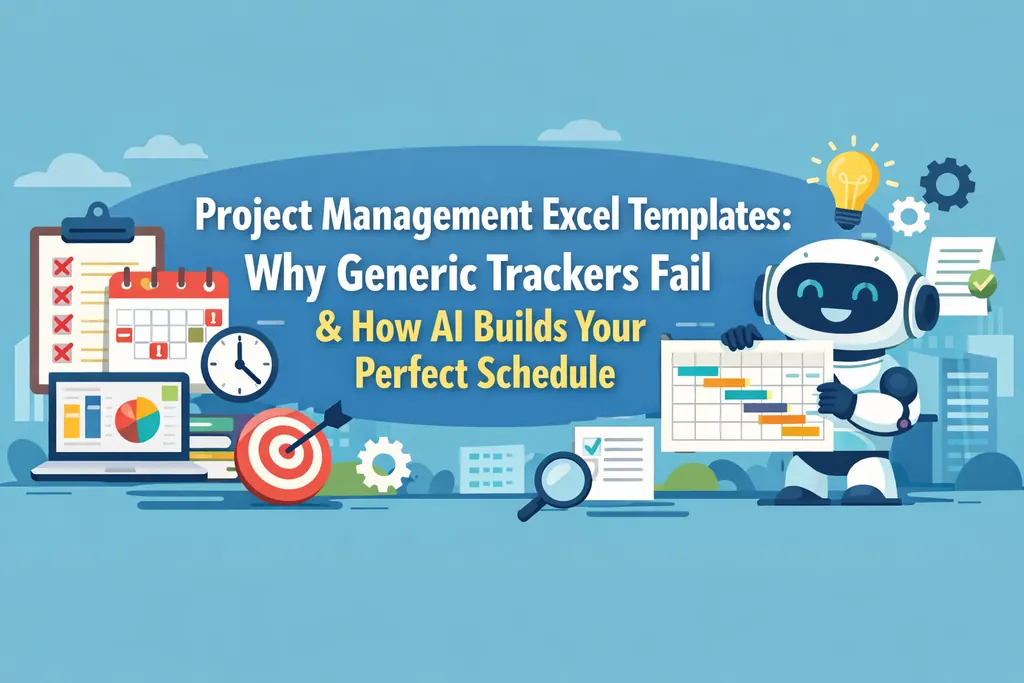 Plantillas de Excel para Gestión de Proyectos: Por qué fallan los rastreadores genéricos & cómo la IA crea tu agenda perfecta