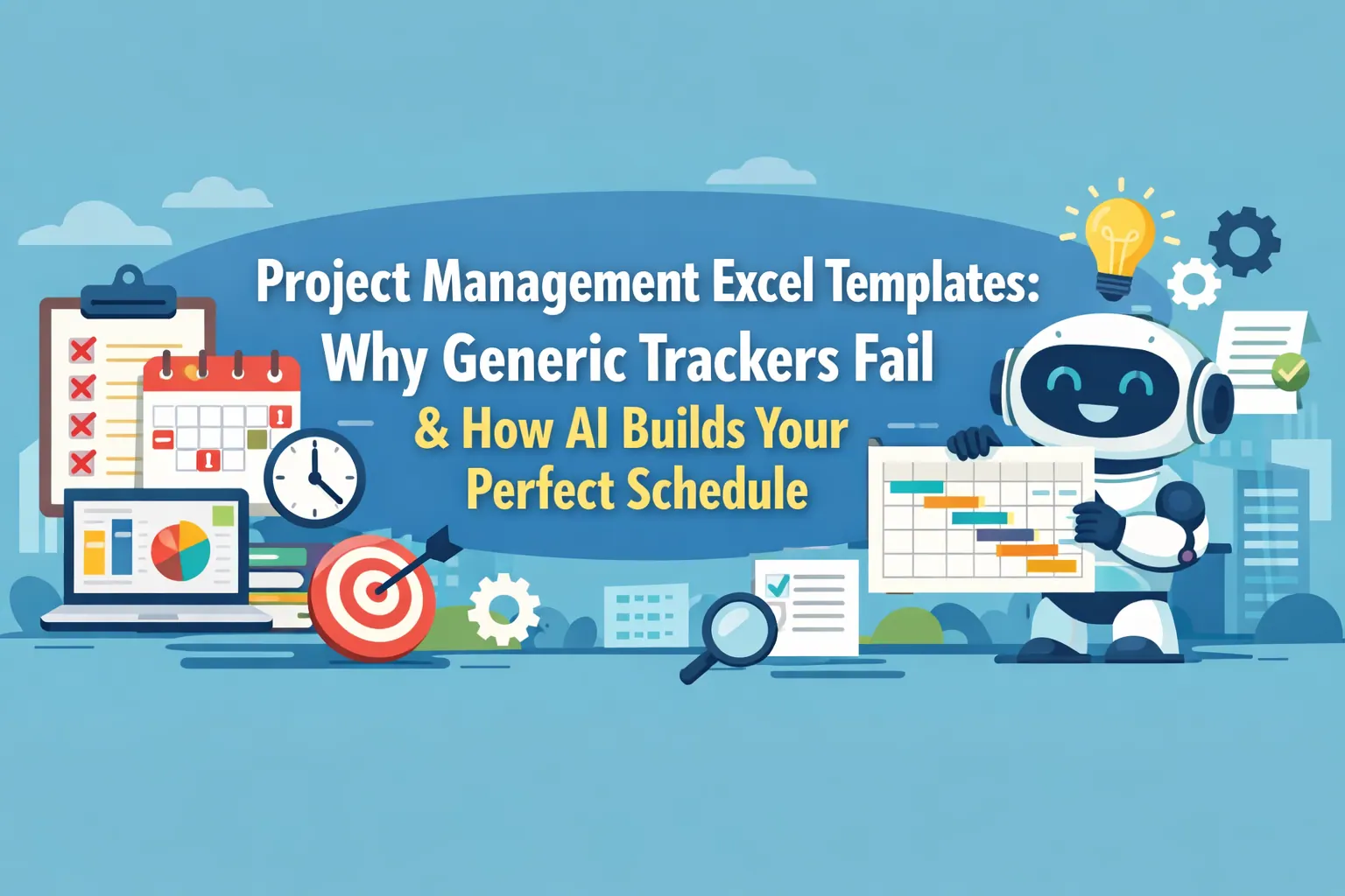 プロジェクト管理Excelテンプレート：汎用トラッカーが失敗する理由＆AIが完璧なスケジュールを構築する方法